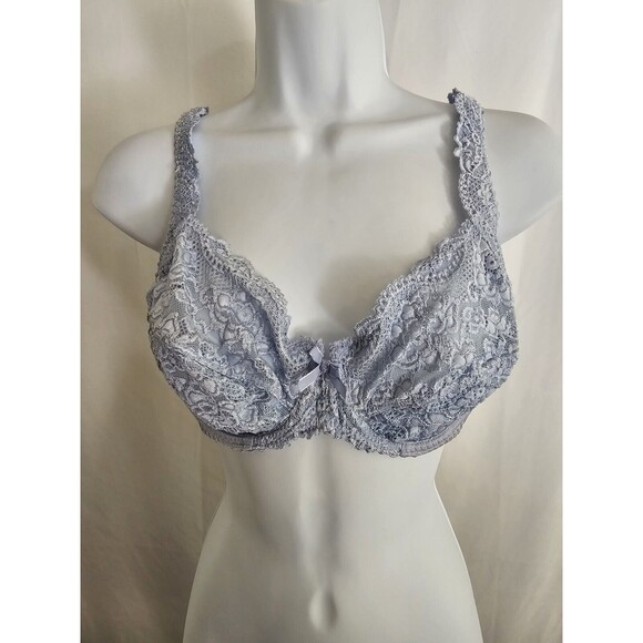 Chantelle Bra Womens Blue Underwire Unpadded Satin Size 38C - Picture 1 of 7